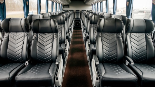 55 passenger charter bus inside canton