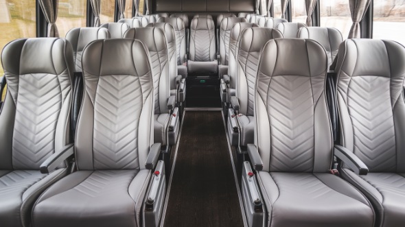 56 passenger charter bus interior view